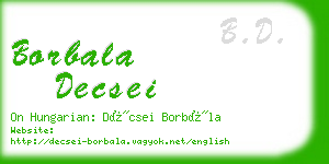 borbala decsei business card